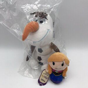 Disney Olaf Pull Apart & Anna Hallmark Itty Bitty Plush Stuffed Toy Soft Frozen